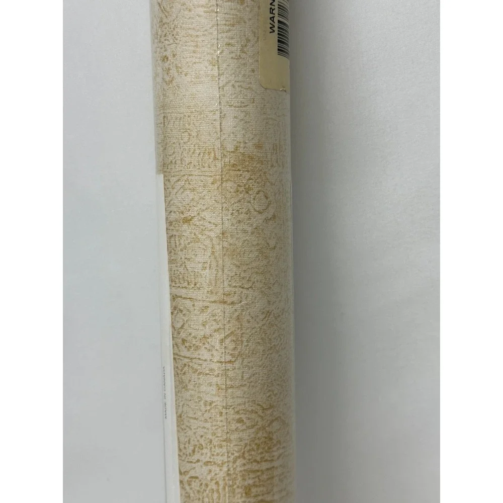 WARNER SOLID VINYL‎ WALLPAPER LAB5161 GOLD TEXTURE PREPASTED PEELABLE SCRUBABLE